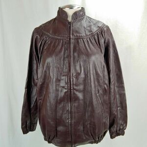 VTG Pace Uccello Maroon Leather Jacket Women's 10